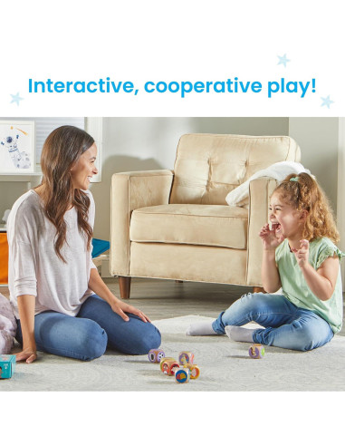 Juego de Dados Rolling for Feelings hand2mind - 7 Cubos de Madera