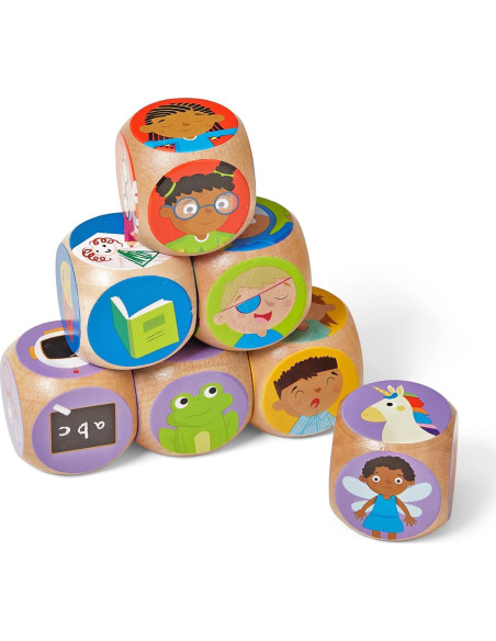 Juego de Dados Rolling for Feelings hand2mind - 7 Cubos de Madera