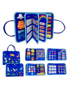 Tablero Ocupado Montessori Dinosaurio Azul 27.9x22.1cm