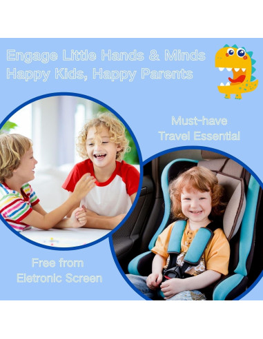 Tablero Ocupado Montessori Dinosaurio Azul 27.9x22.1cm