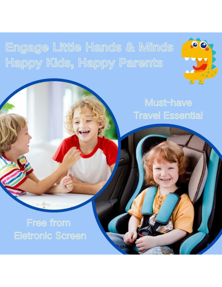 Tablero Ocupado Montessori Dinosaurio Azul 27.9x22.1cm