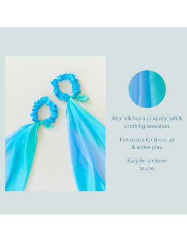 Cintas de Muñeca Sarah's Silks | 100% Seda | 2 Piezas Mar