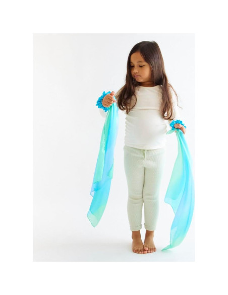 Cintas de Muñeca Sarah's Silks | 100% Seda | 2 Piezas Mar