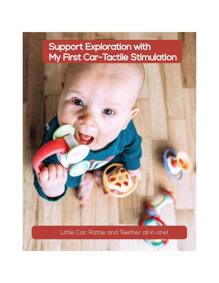 BaBeloved Mi Primer Auto Juguete de Dentición Suave 0-12 Meses