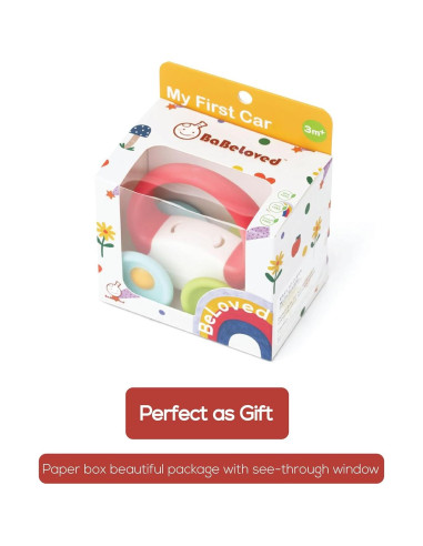 BaBeloved Mi Primer Auto Juguete de Dentición Suave 0-12 Meses