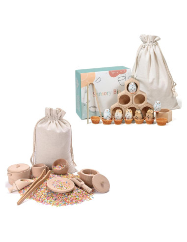 Caja Sensorial Montessori de Madera para Niños 36 meses+