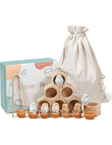 Caja Sensorial Montessori de Madera para Niños 36 meses+