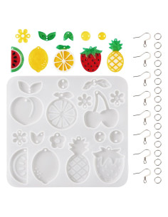 Molde de Silicona Craftdady Frutas para Pendientes DIY 11.2x10.3cm