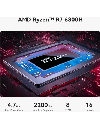 Mini PC Beelink SER5 MAX, AMD Ryzen 7 6800H, 32GB RAM, 500GB SSD