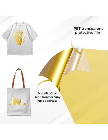 Vinilo de Transferencia de Calor Dorado 31.5 x 183 cm para Cricut