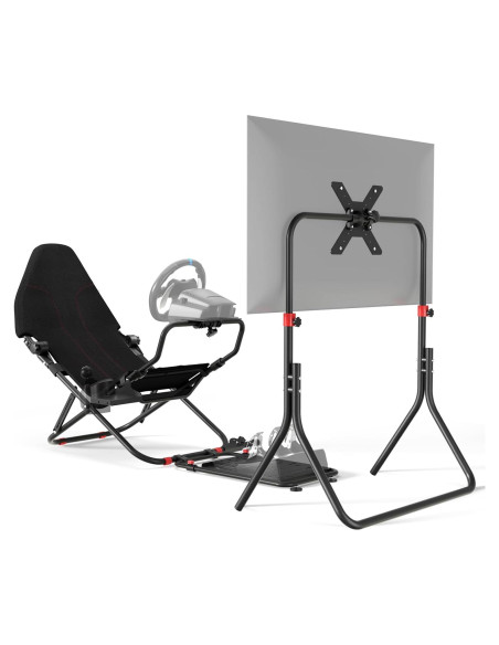Cockpit de Simulador de Carreras DIWANGUS con Soporte Plegable para TV 24-49"
