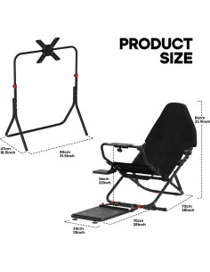 Cockpit de Simulador de Carreras DIWANGUS con Soporte Plegable para TV 24-49" 2