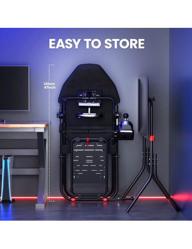 Cockpit de Simulador de Carreras DIWANGUS con Soporte Plegable para TV 24-49"