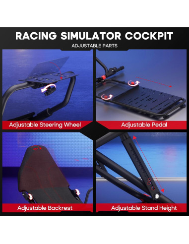 Cockpit de Simulador de Carreras DIWANGUS con Soporte Plegable para TV 24-49"