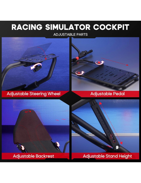 Cockpit de Simulador de Carreras DIWANGUS con Soporte Plegable para TV 24-49"