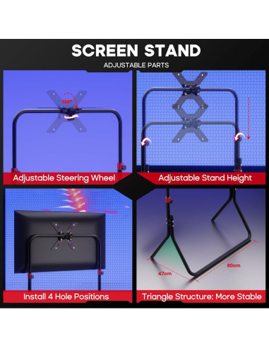 Cockpit de Simulador de Carreras DIWANGUS con Soporte Plegable para TV 24-49"