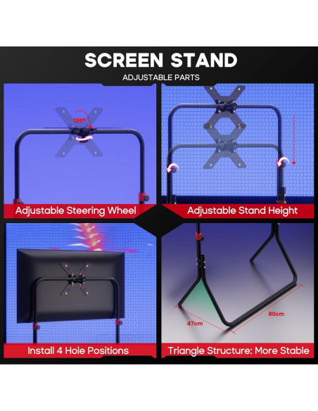 Cockpit de Simulador de Carreras DIWANGUS con Soporte Plegable para TV 24-49"