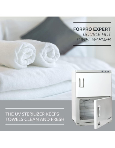 Calentador de Toallas Doble ForPro 46L Blanco, 48 Toallas