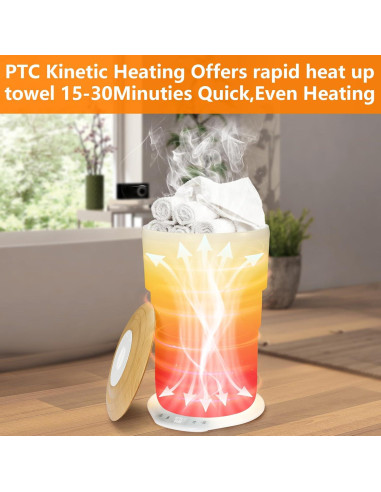 Calentador de Toallas Uoxfill 21L Plegable con Luz y Temporizador