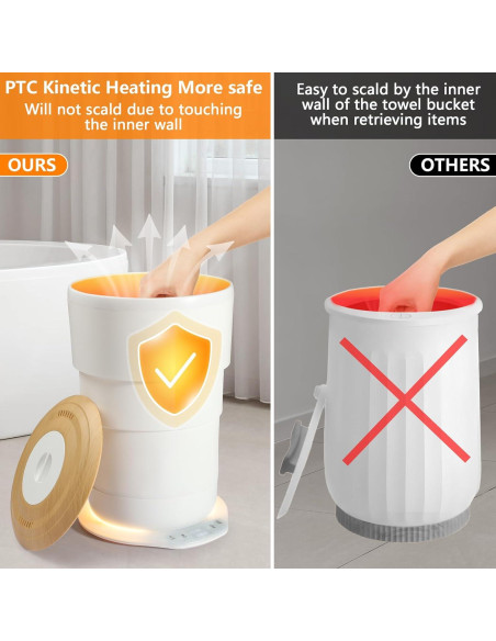 Calentador de Toallas Uoxfill 21L Plegable con Luz y Temporizador