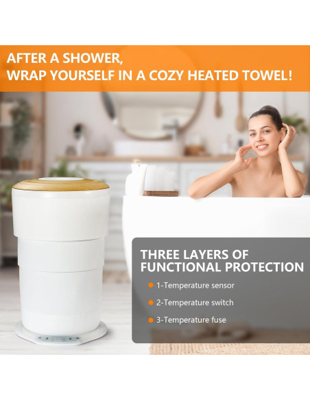 Calentador de Toallas Uoxfill 21L Plegable con Luz y Temporizador