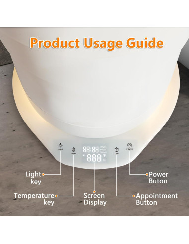 Calentador de Toallas Uoxfill 21L Plegable con Luz y Temporizador