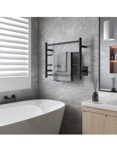 Soporte para Toallas Calentador Sharpeye 4 Barras Negro Mate 2