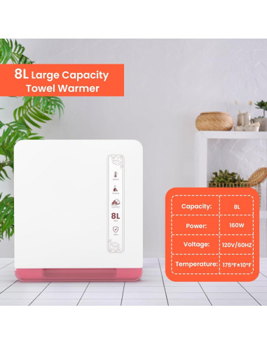Armario Calentador de Toallas TASALON 8L 160W Spa y Hogar