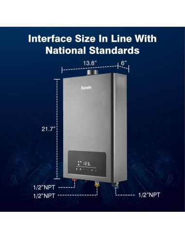 Calentador de Agua Sin Tanque Ranein 3.6 GPM 80,000 BTU Propano