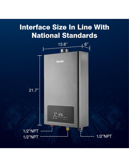 Calentador de Agua Sin Tanque Ranein 3.6 GPM 80,000 BTU Propano