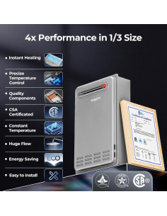 Calentador de Agua Sin Tanque FOGATTI 19.2 LPM Gas Natural 2