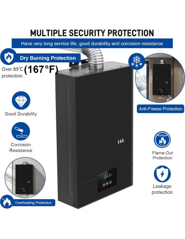 Calentador de Agua Sin Tanque Forimo 16L Gas Natural Digital