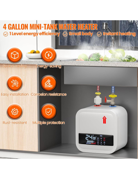 Calentador de Agua Eléctrico Forimo 1500W 4 Galones Digital