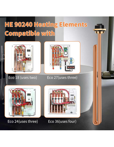 Elemento Calentador de Agua Dgqtrx HE 90240 240V 9000W