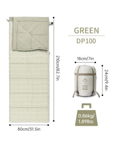 Saco de Dormir Doble Naturehike Sammy Verde 210x80 cm 2
