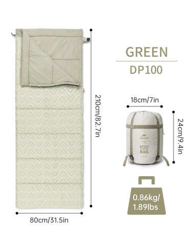 Saco de Dormir Doble Naturehike Sammy Verde 210x80 cm
