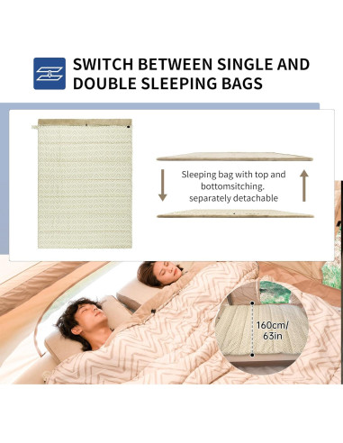 Saco de Dormir Doble Naturehike Sammy Verde 210x80 cm
