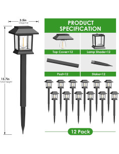 Luces de Camino Solares Benany, Paquete de 12 LED IP44 2