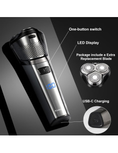 Afeitadora eléctrica KOMINGDON FK-376 USB-C, 3D, a prueba de agua 2