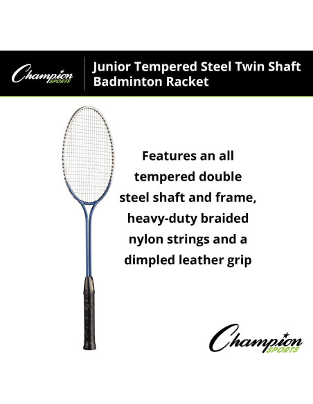 Raqueta de bádminton Champion Sports BR40 - Acero 61 cm