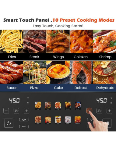 Freidora de Aire Doble Cesta Kaitol KAF03 10QT Digital 12 en 1