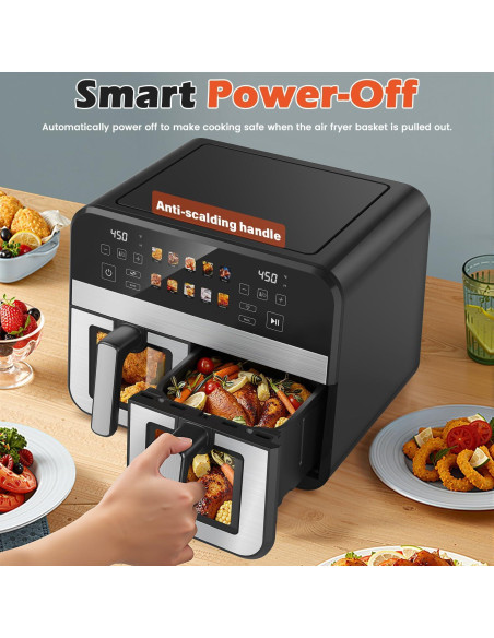 Freidora de Aire Doble Cesta Kaitol KAF03 10QT Digital 12 en 1