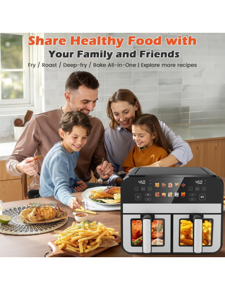 Freidora de Aire Doble Cesta Kaitol KAF03 10QT Digital 12 en 1