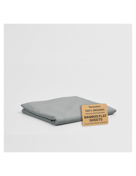 Sábana Plana Completa Tensoboo 100% Viscosa de Bambú Gris