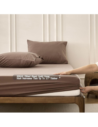 Juego de Sábanas Queen BDEAR 100% Algodón Chocolate Claro 4P