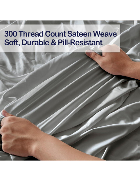 Sábana Plana Completa Tensoboo 100% Viscosa de Bambú Gris