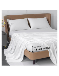 Juego de Sábanas Queen Levoo Rayón Bambú Refrigerantes 4 Piezas