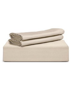 Funda de Edredón Queen Tafts 3 Piezas Viscosa Bambú Beige