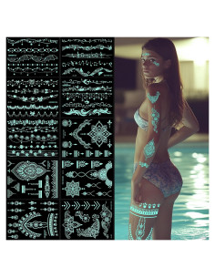 Kit 10 Hojas Tatuajes Temporales Brillantes InnoHHustle