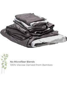 Juego de Sábanas Rey 6p Viscosa Bambú Wooflinen Gris Moderno 2